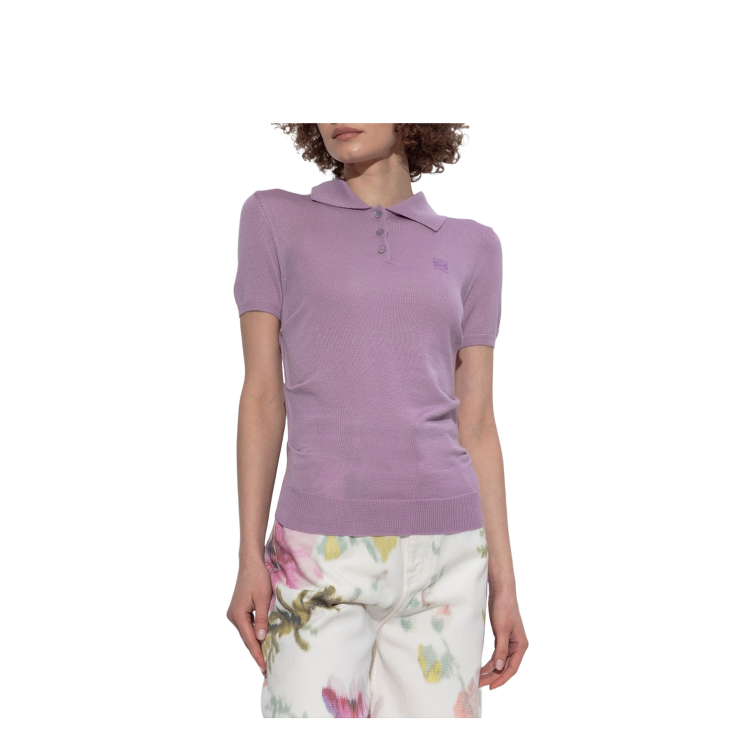 Shorts Sleeve Sweater in Cotton Blend White