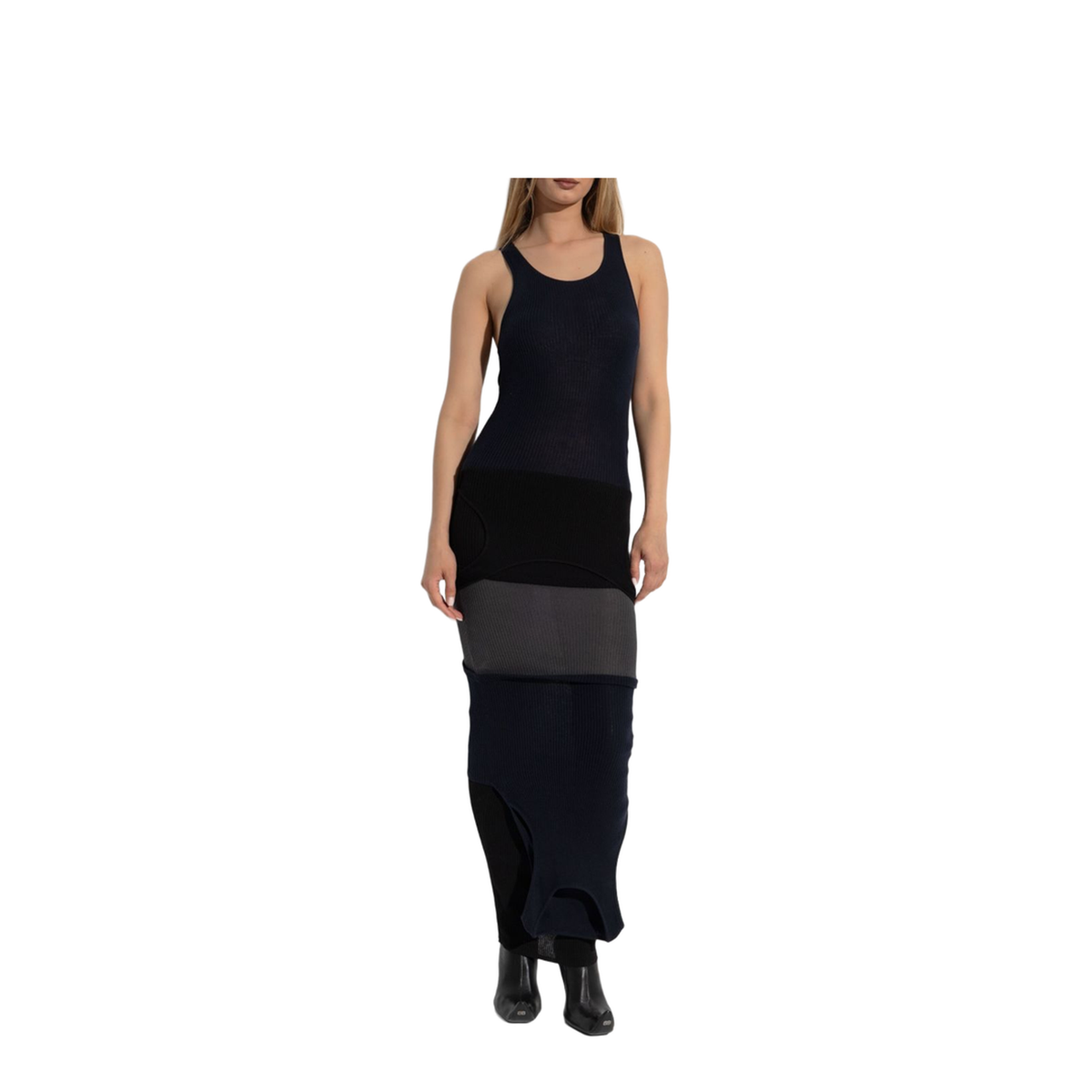 Upside Down Dress in Navy Blue/Gray