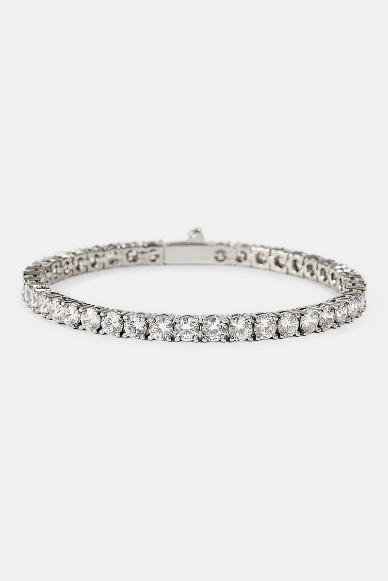 Round Cut Tennis Bracelet in White Gold - 5mm