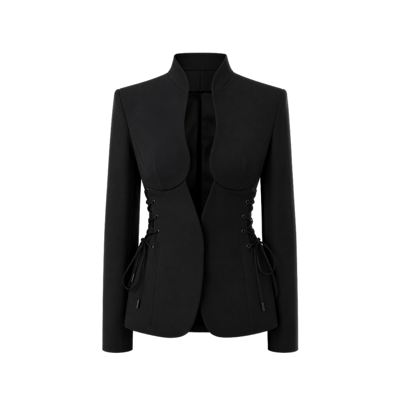 Elara Voss Montreux Sculpted Noir Black Blazer
