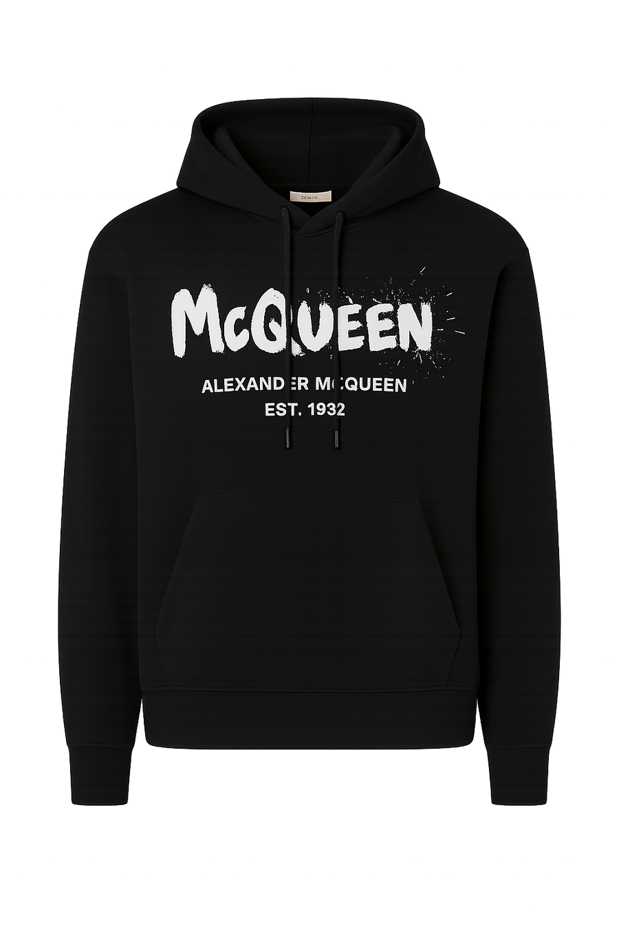Alexander McQueen Black Hoodie with Watercolor Graffiti print