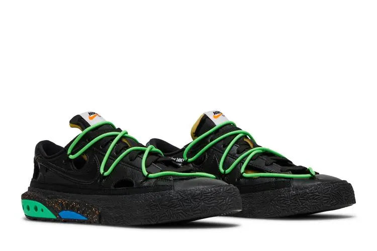Off White x Blazer Low Black And Electro Green