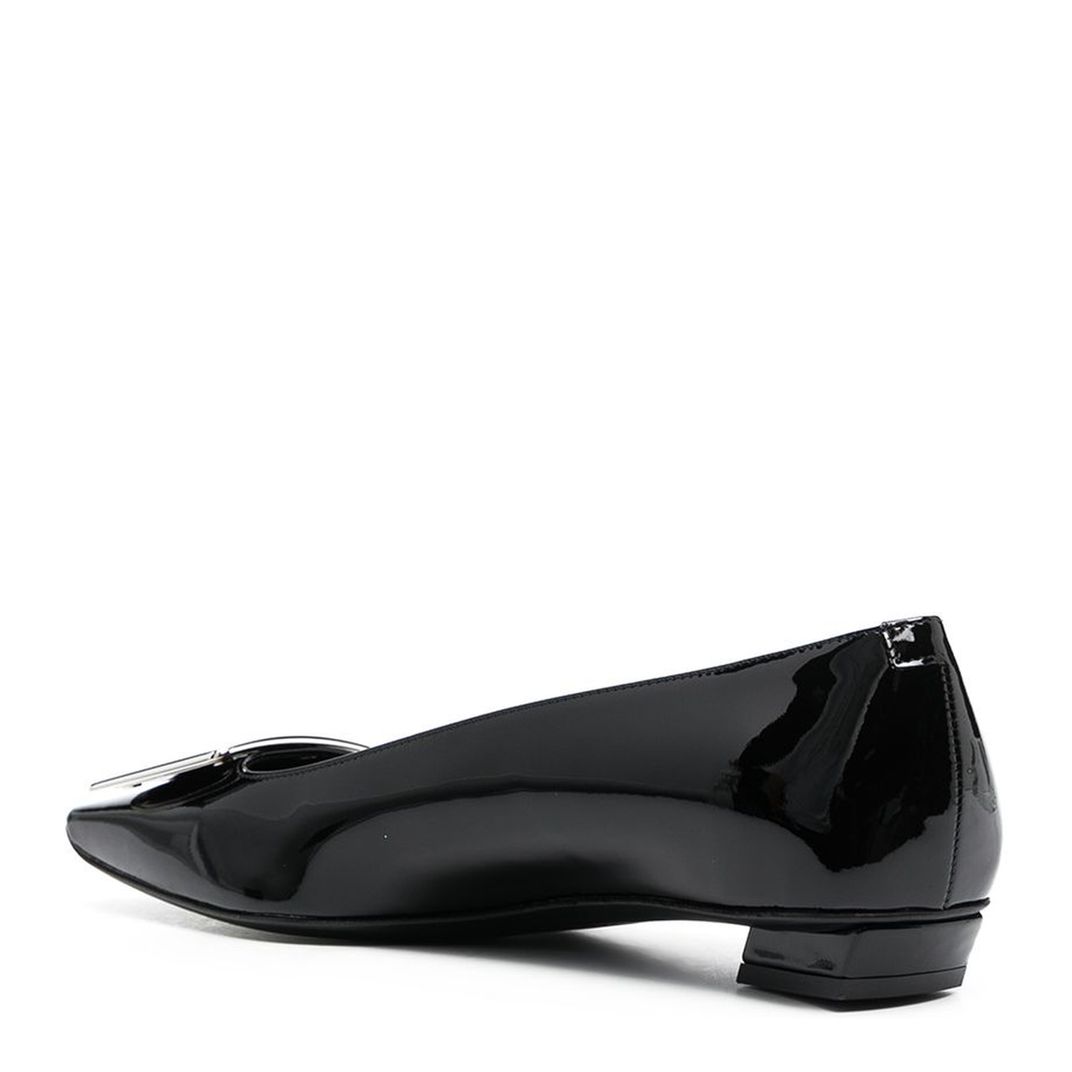 Black Patent Leather Low Block Heel