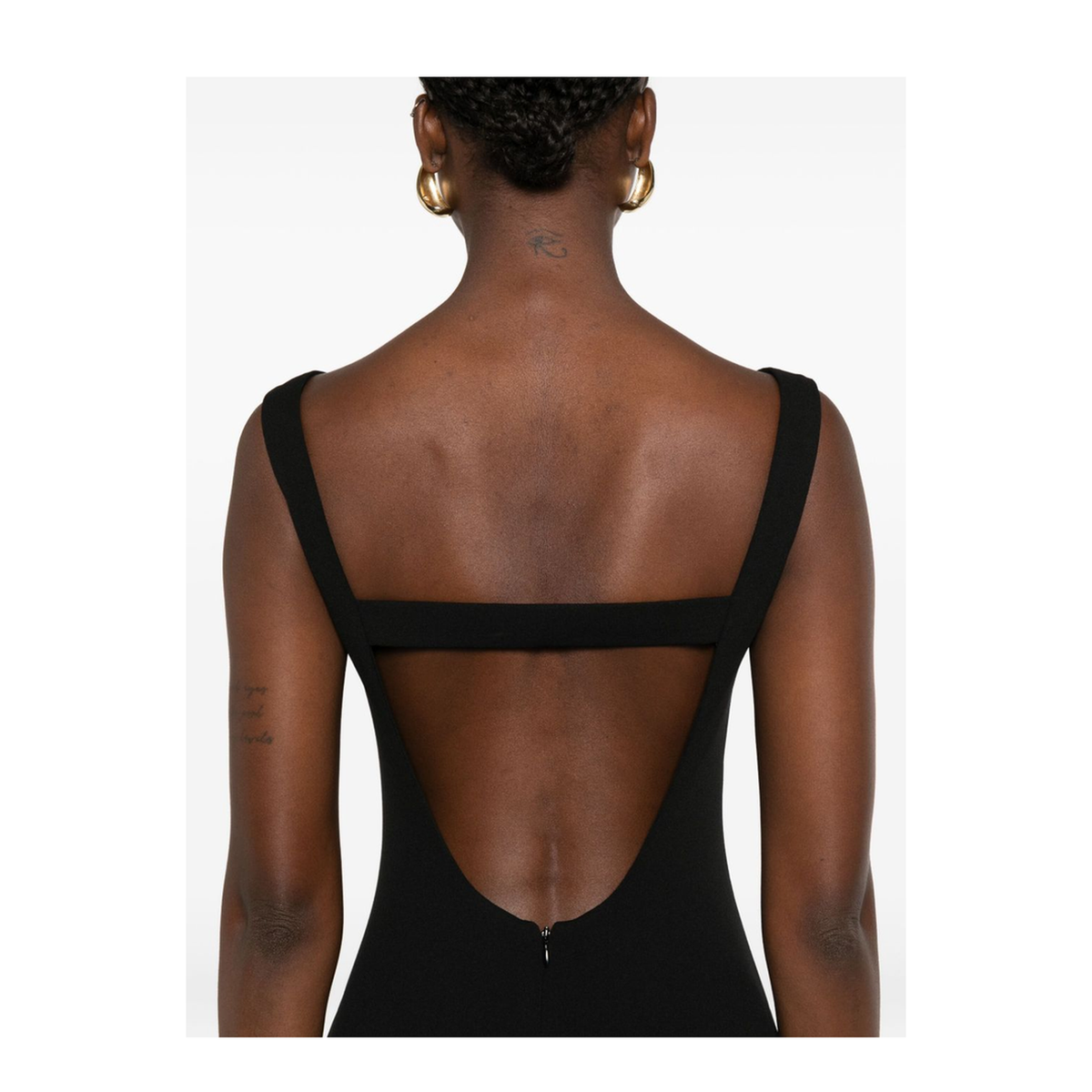 Black Boat Neck Sleeveless Maxi Dress