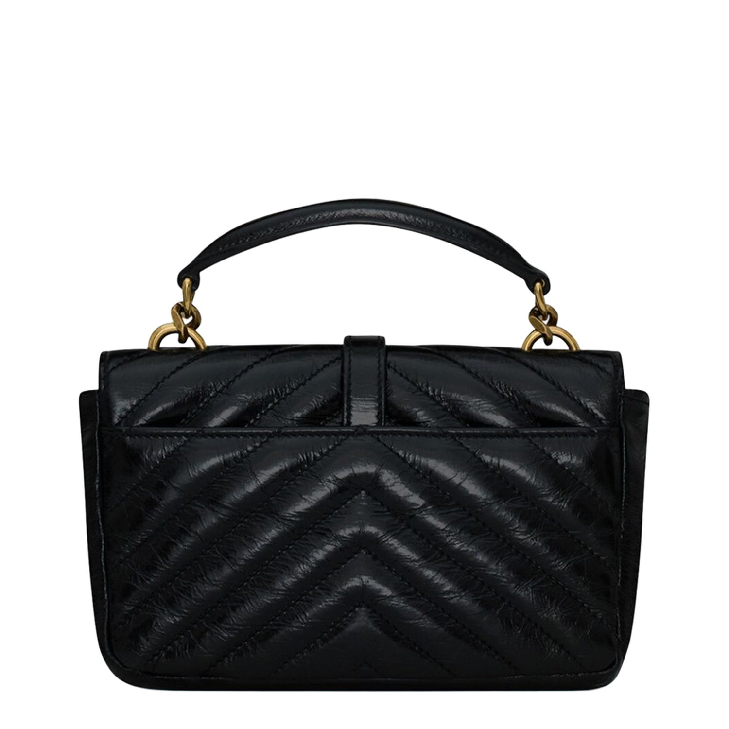 College Mini Leather Shoulder Bags - Black