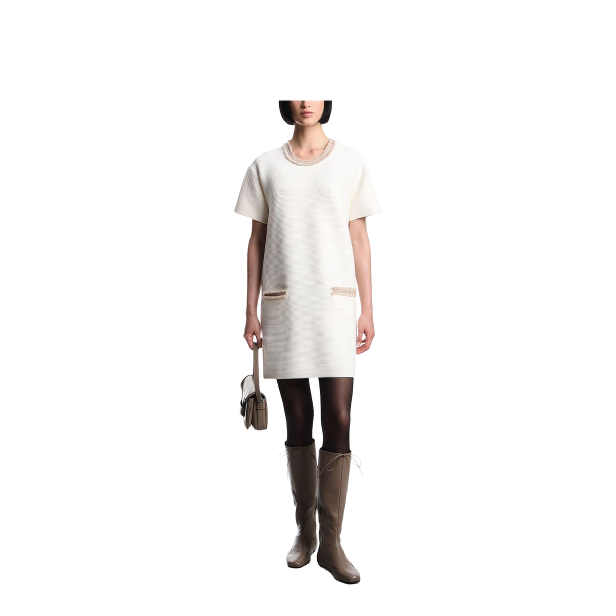 Ottoman Fabric Dress with Fringed Details