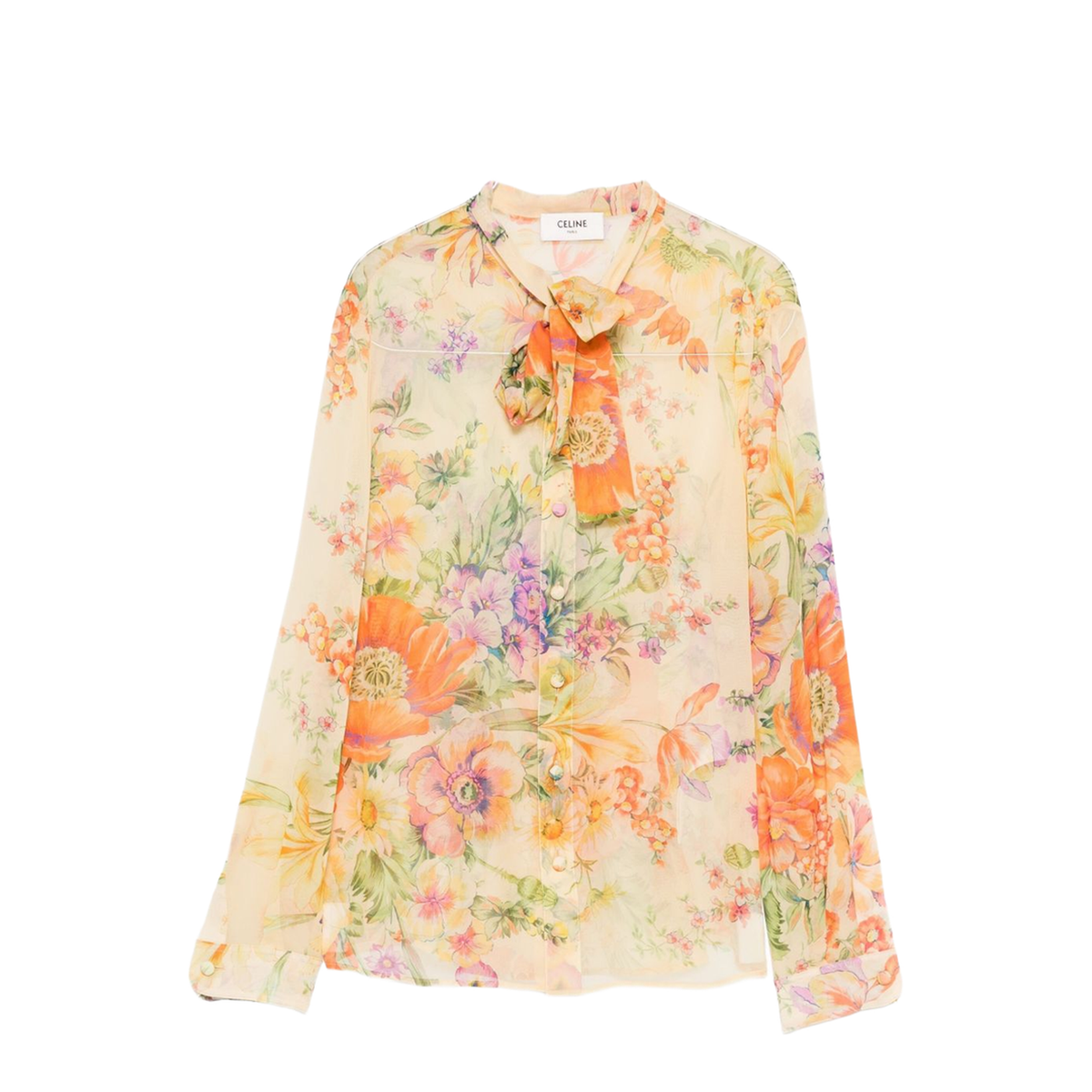 Printed Silk Blouse In Multi