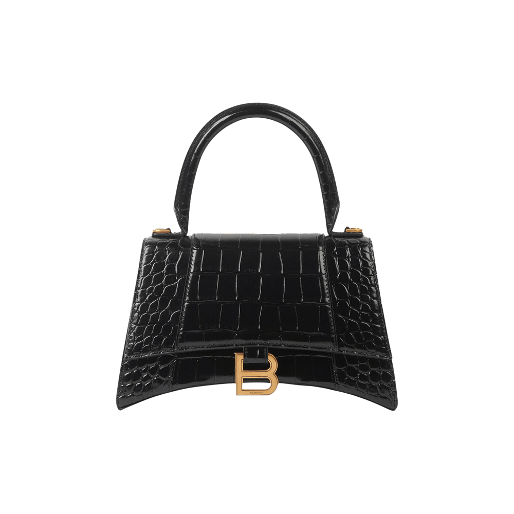 Balenciaga Hourglass Small Top Handle Bag Black