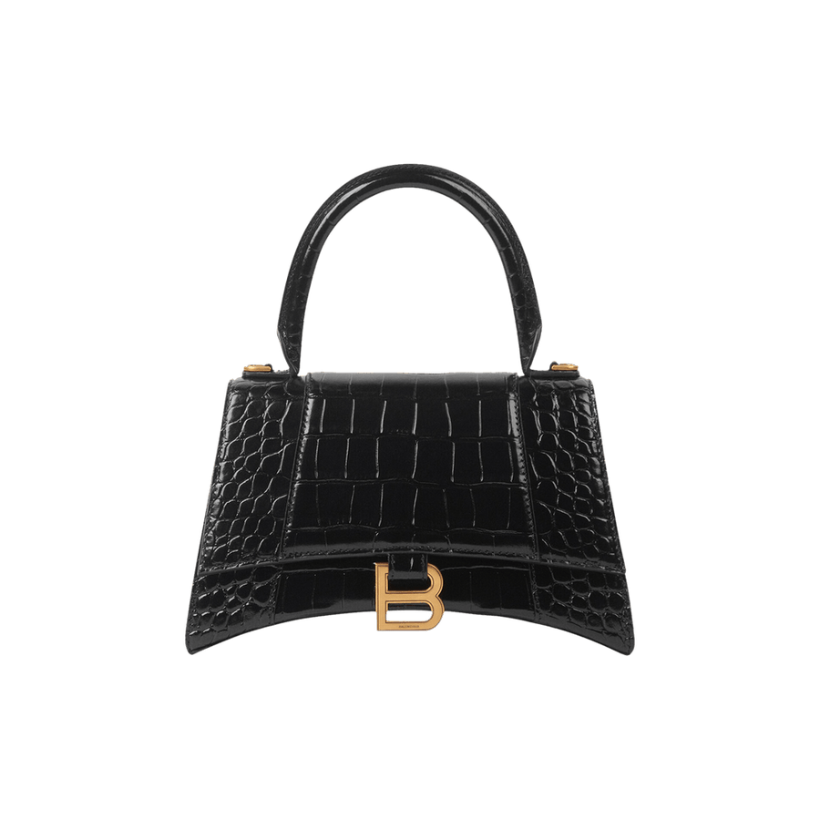 Balenciaga Hourglass Small Top Handle Bag Black