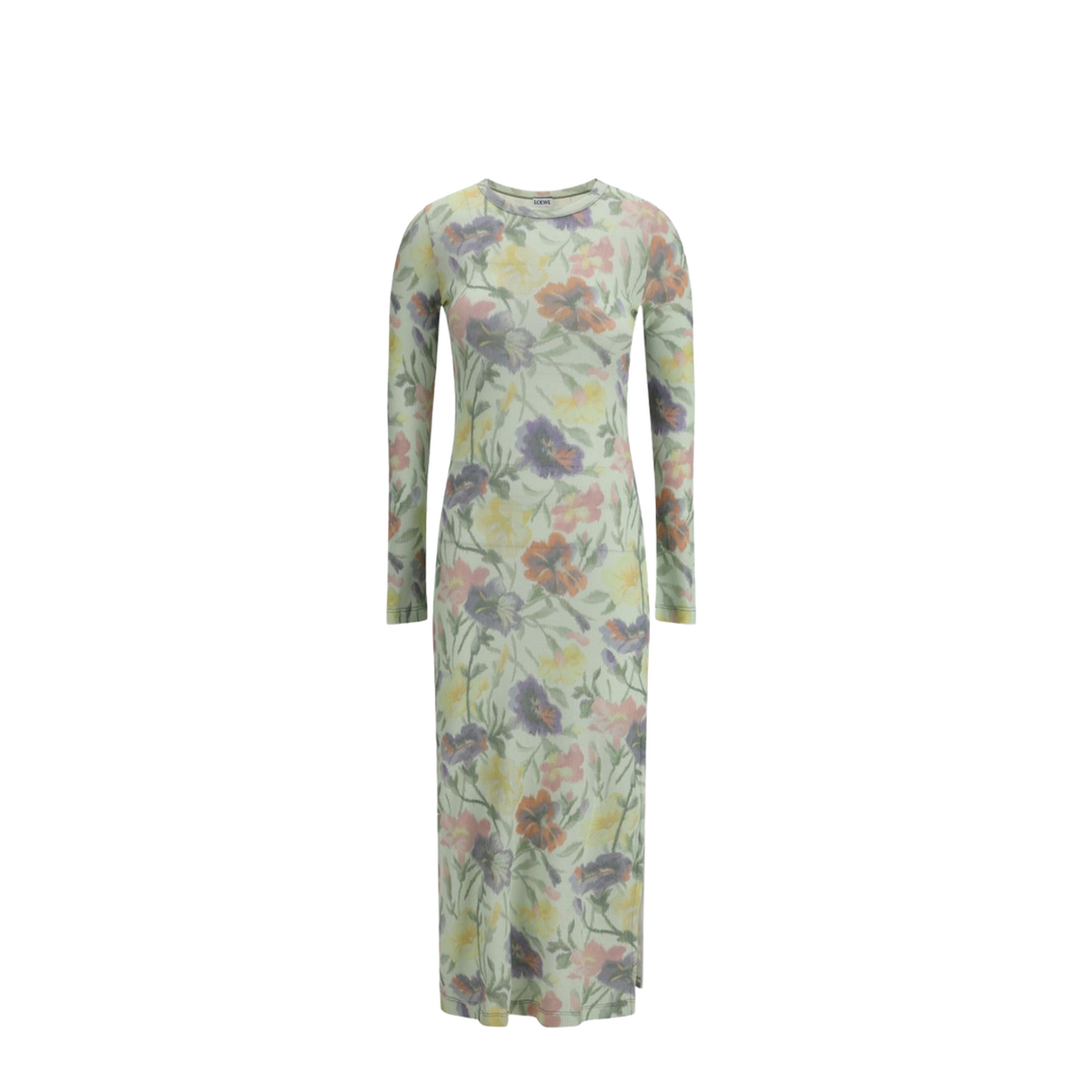 Dress in Silk and Cotton Multicolor