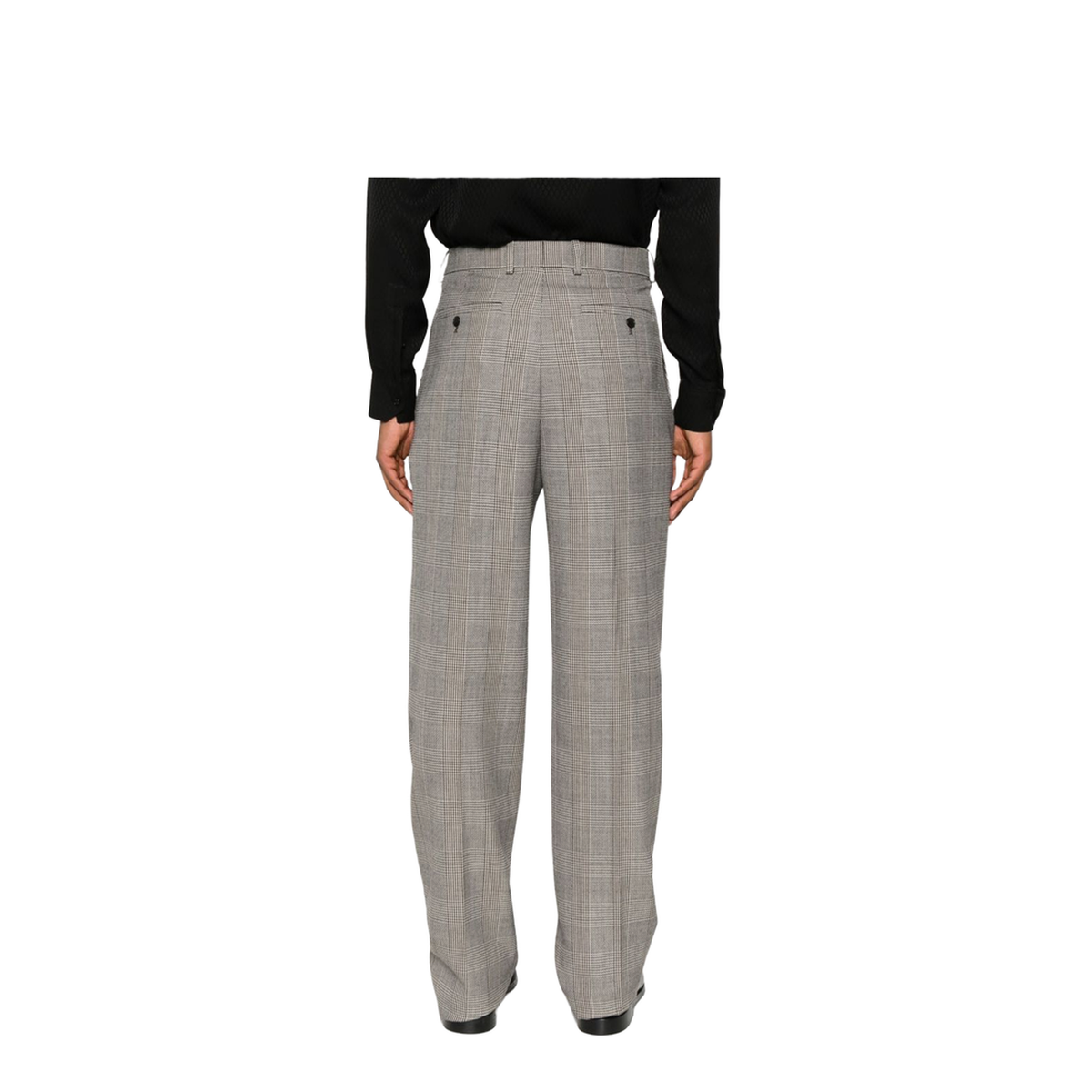 High-Waisted Pants in Prince of Wales Wool