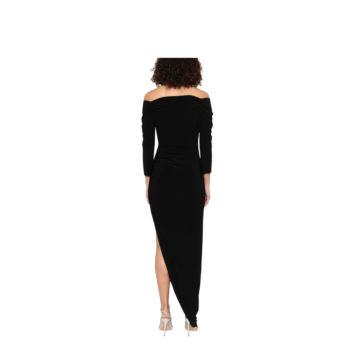 Off Shoulder Side Drape Gown