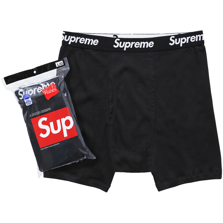Supreme x Hanes Boxer Briefs (4 Pack) Black