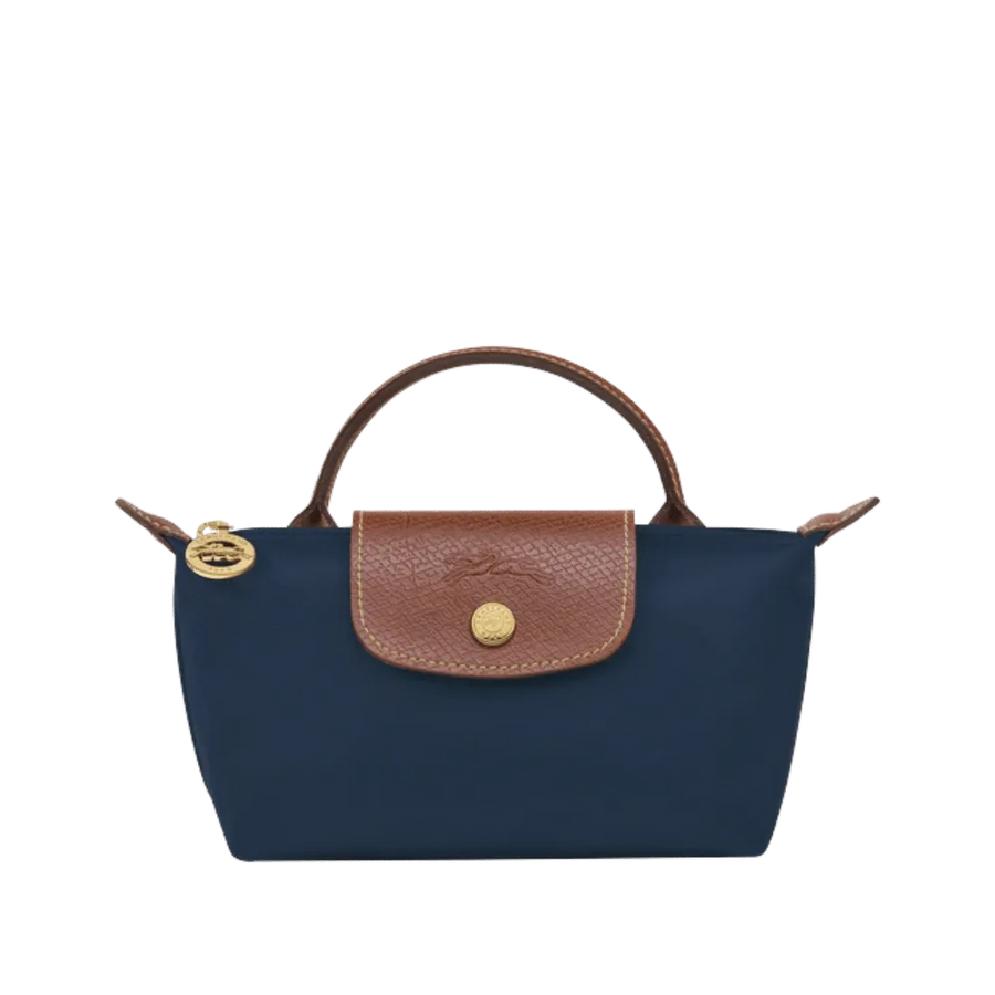 Longchamp Le Pliage Original Pouch with handle Navy - Recycled canvas