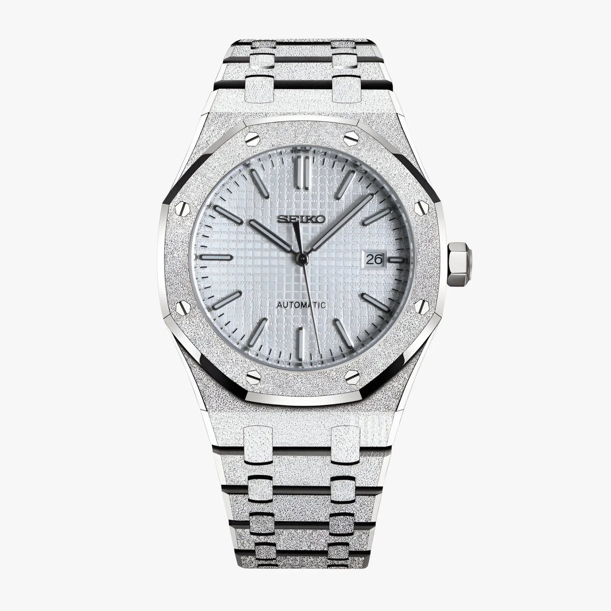 Royal Seikoak White Iced Out