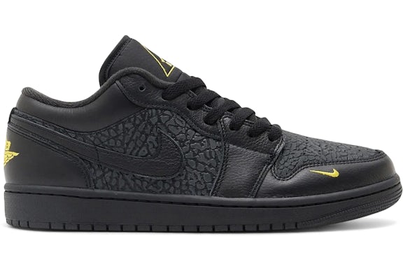 Jordan 1 Low Black Elephant Print