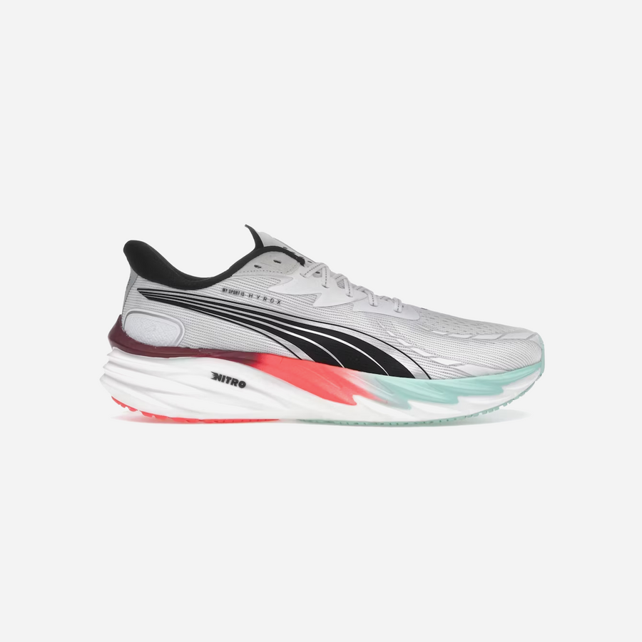 Puma Velocity NITRO 4 HYROX Running Shoes White Mint Melt Glowing Red