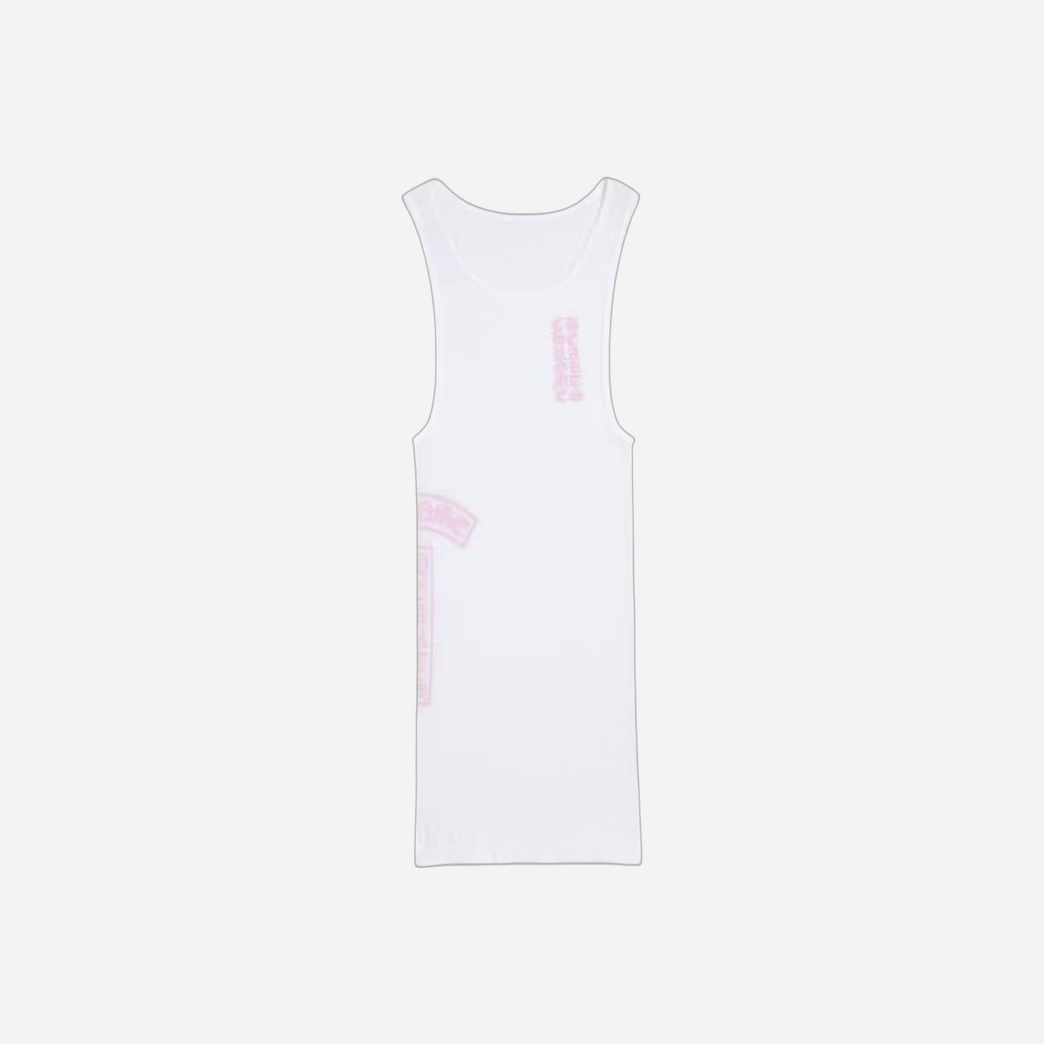 Chrome Hearts T Bar Rib Tank White Pink