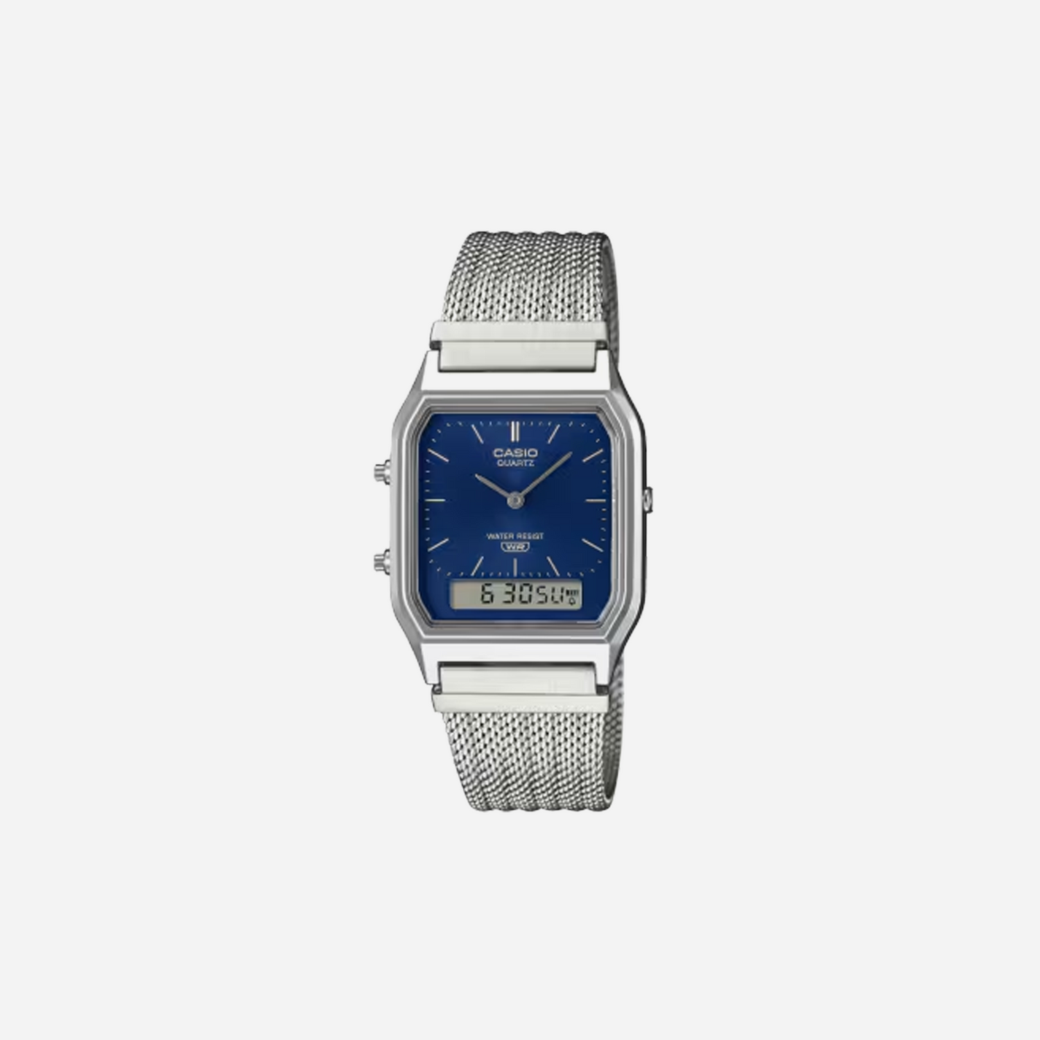 Casio Vintage AQ-230EM-2ADF Analog-Digital Mesh Blue Watch