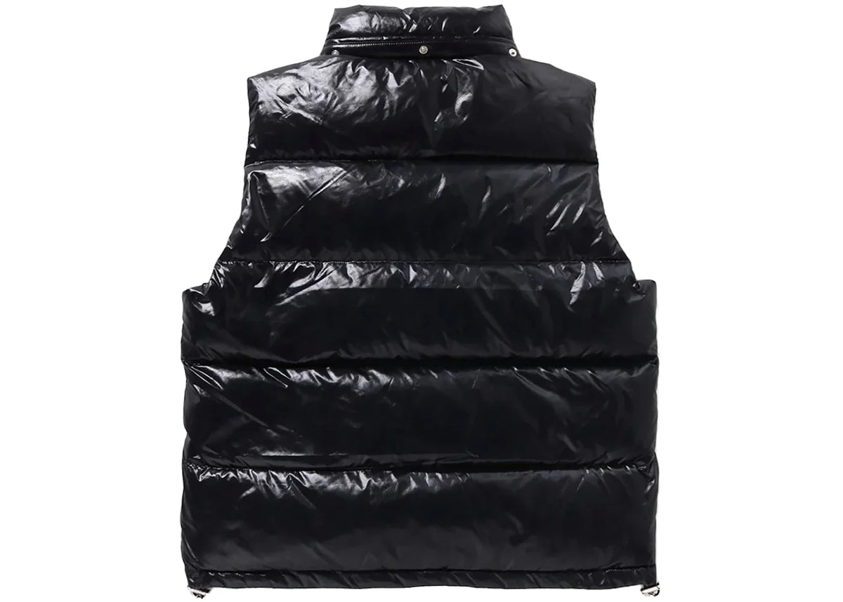 Bape Line Camo Debossed Nylon Down Vest Black