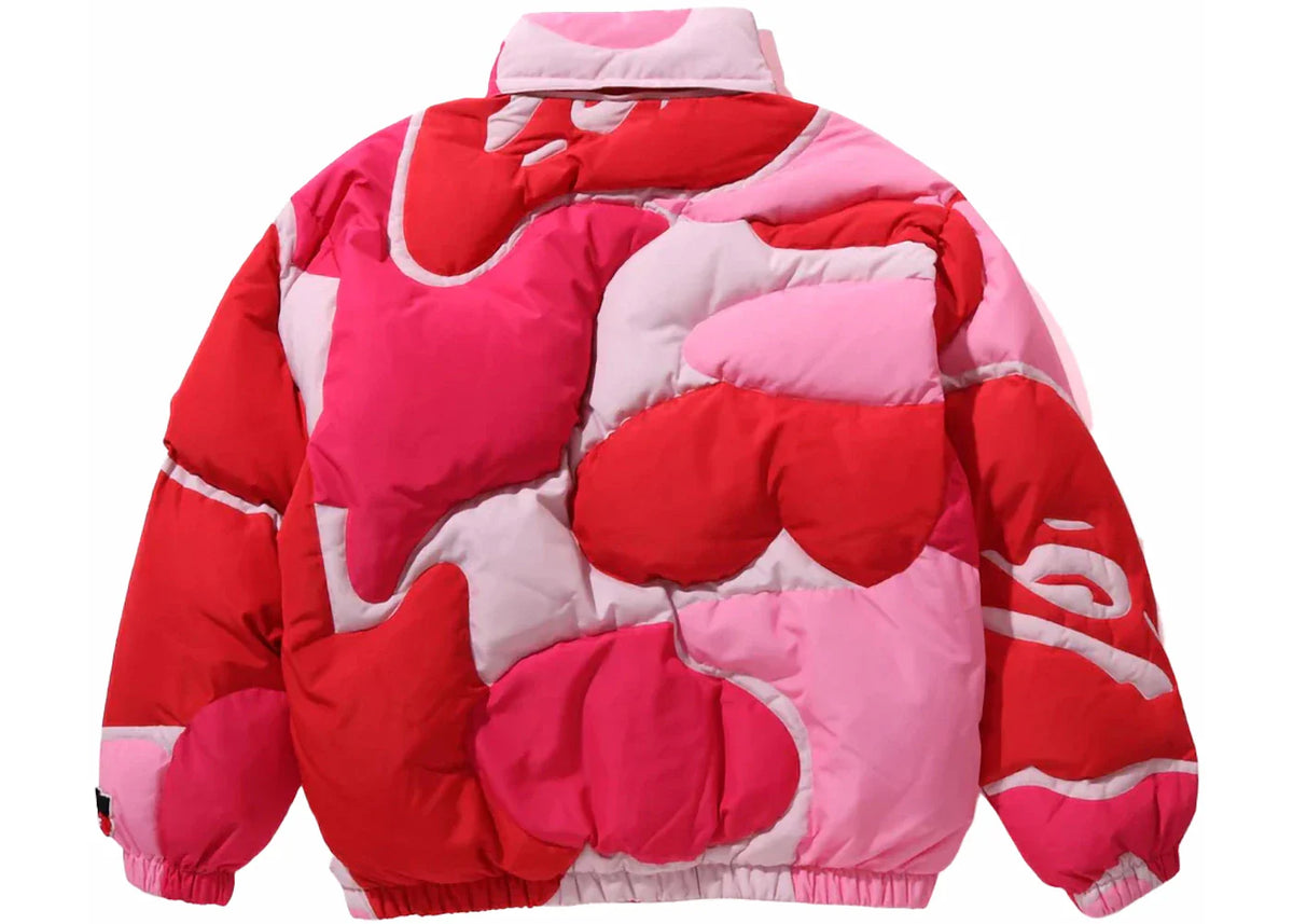Bape Mega Abc Camo Detachable Hoodie Puffer Down Jacket Pink