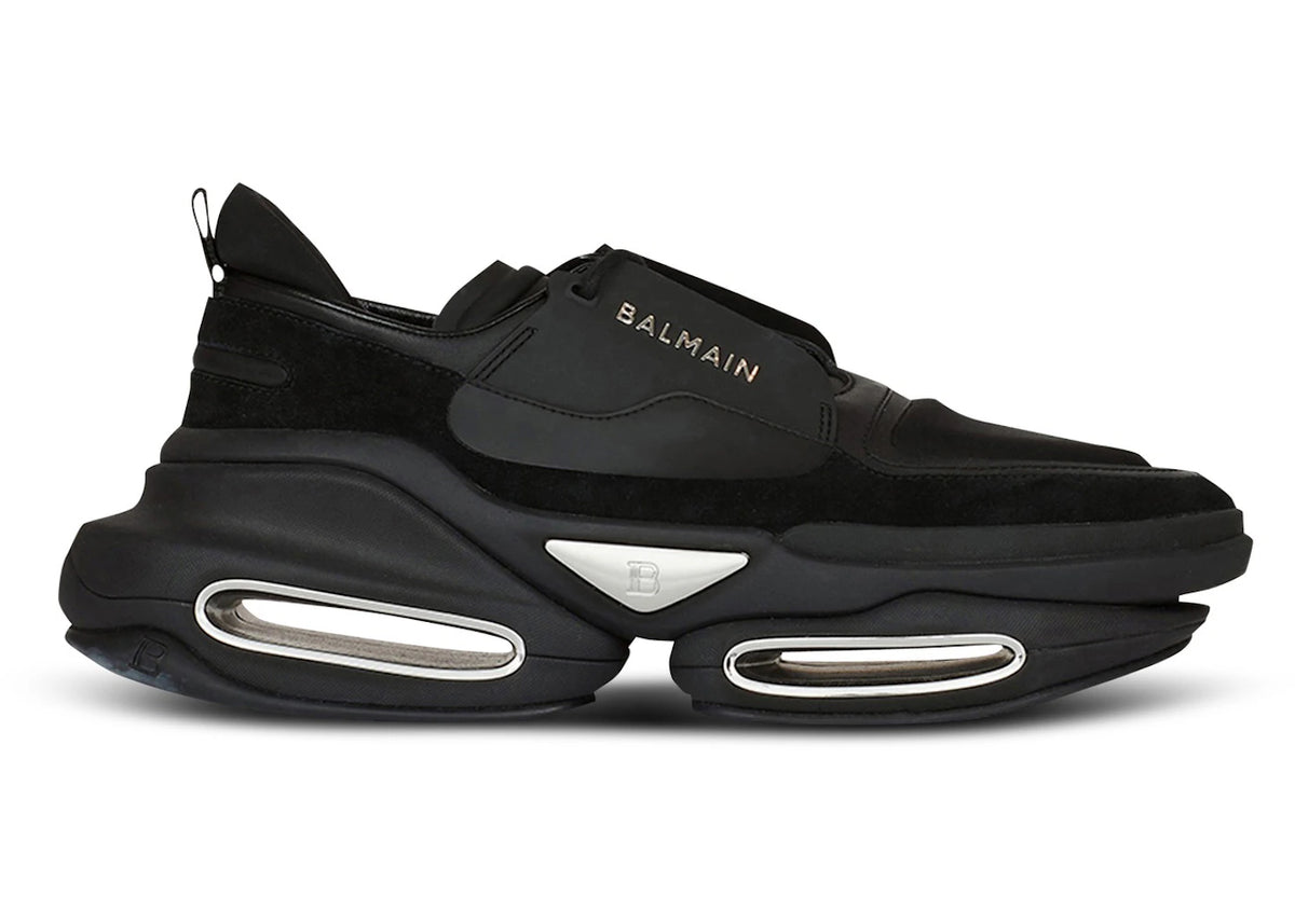 Balmain B-Bold Low-Top Black Suede
