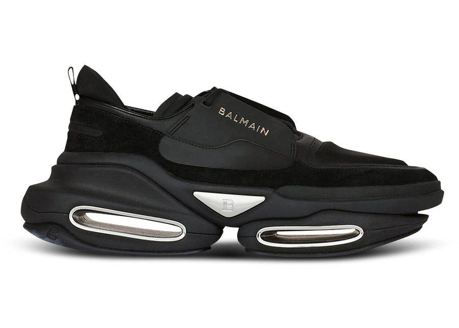 Balmain B-Bold Low-Top Black Suede