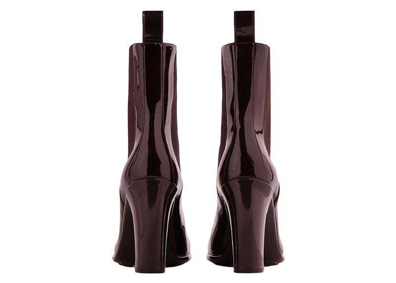 Bottega Veneta Patent Leather Ankle Boot Brown (Women's)