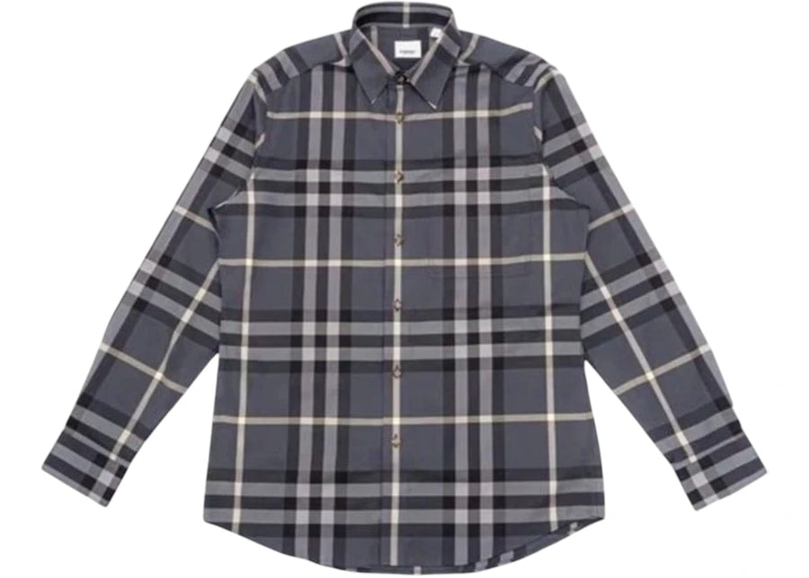 Burberry Check Cotton Shirt Grey