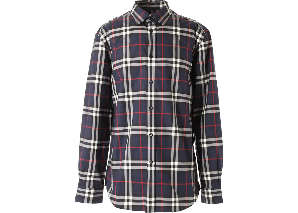 Burberry Check Print L/S Shirt Navy