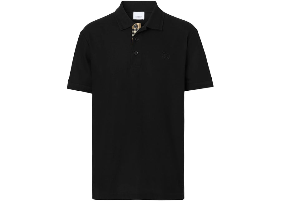 Burberry Monogram Motif Cotton Pique Polo Black/Archive Beige
