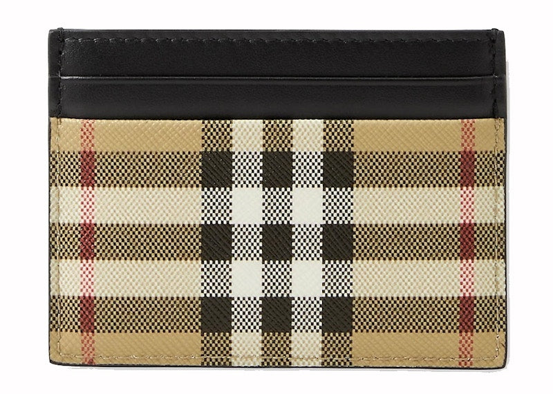 Burberry Vintage Check (5 Slot) Card Case Black/Archive Beige