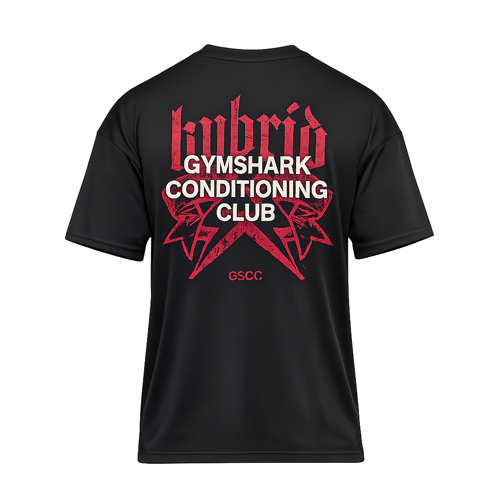 Gymshark Hybrid Graphic T-Shirt Oversized Fit Black