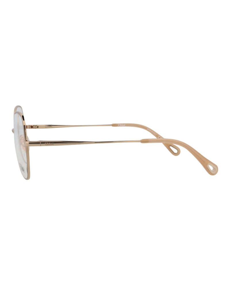 Chloe Round-Frame Metal Optical Frames Gold Gold Transparent (CH0098O-30012434-002)