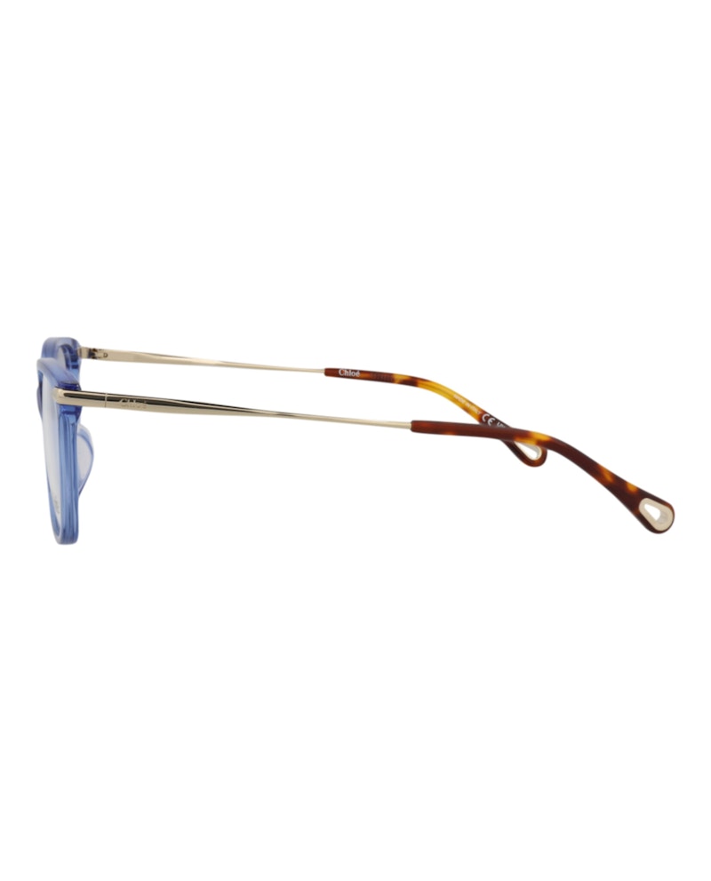 Chloe Square-Frame Bio Acetate Optical Frames Blue Gold Transparent (CH0059OA-30011515-004)