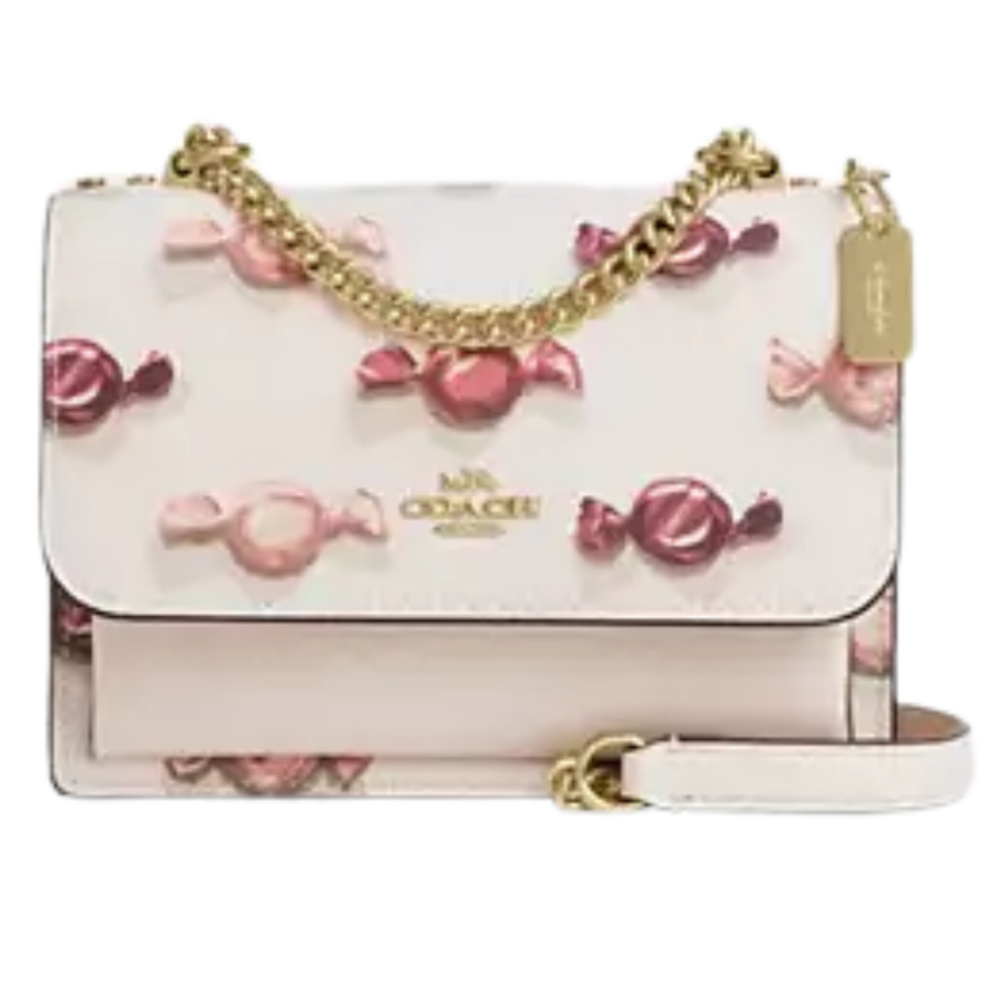 Coach Mini Klare Crossbody Bag With Candy Print  pebbled leather/Gold/Chalk/Chalk