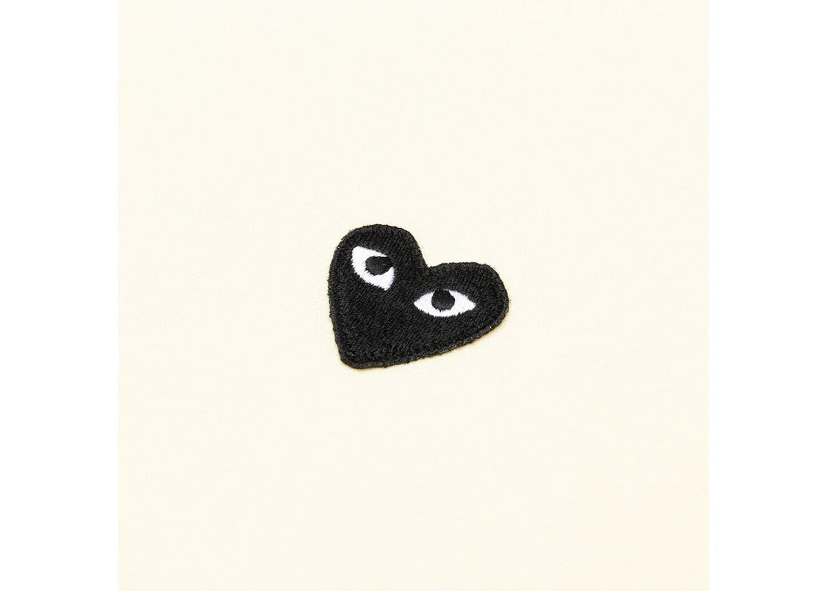 Comme Des Garcons Play Big Black Heart Zip Up Sweatshirt Ivory