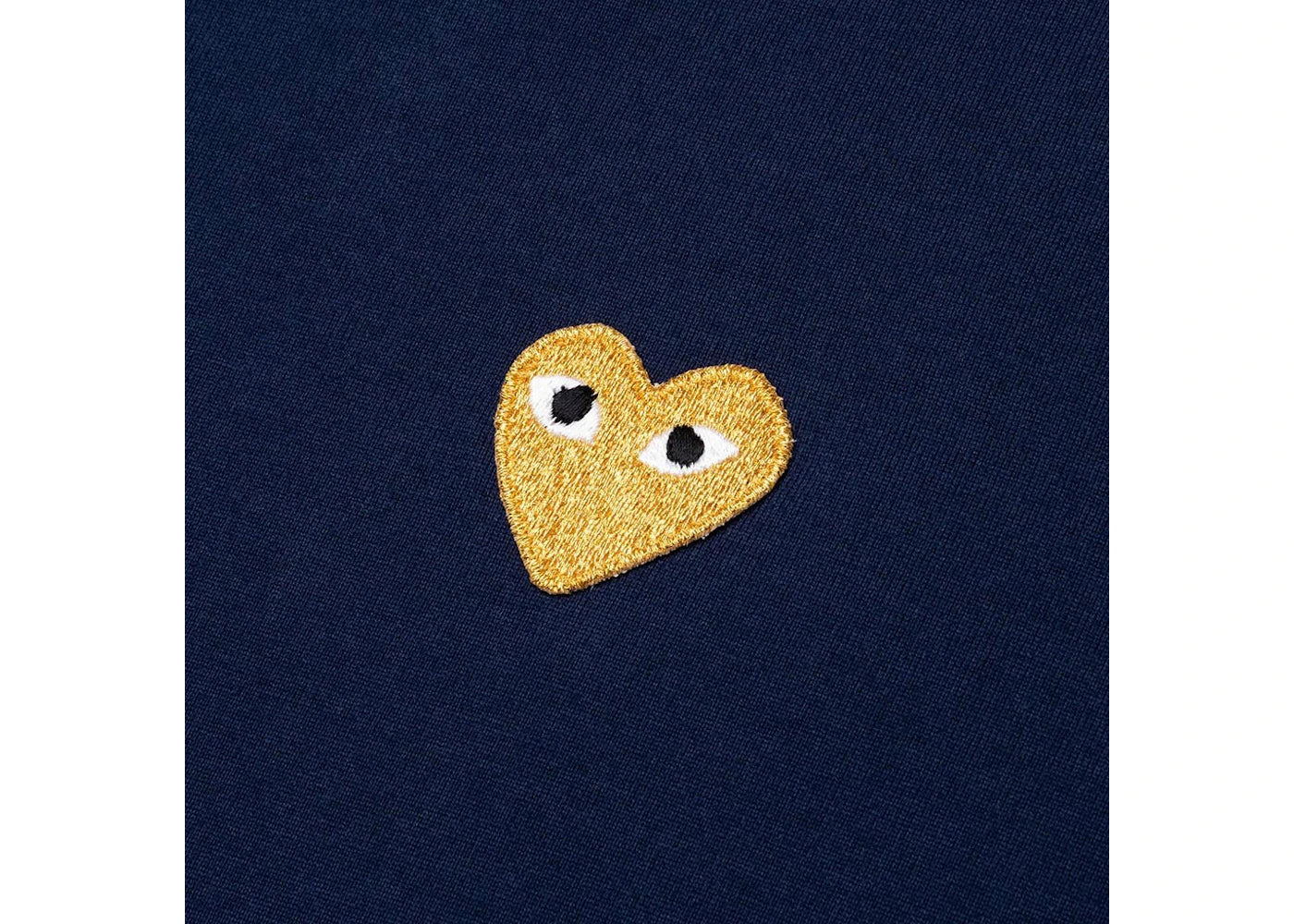 Comme Des Garcons Play Gold Heart T-Shirt Navy