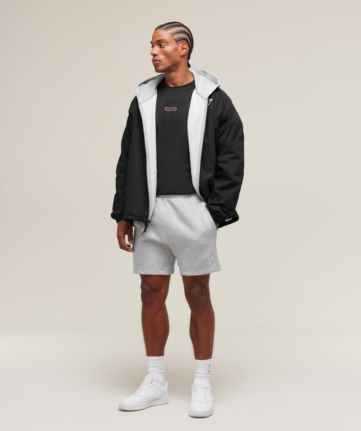 Gymshark Crest 7" Shorts Light Grey Marl