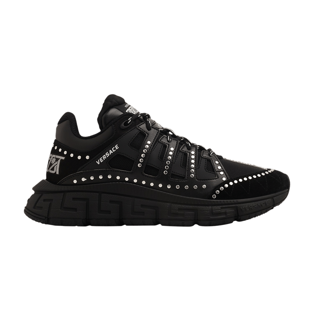 Versace Trigreca Black Silver Studs