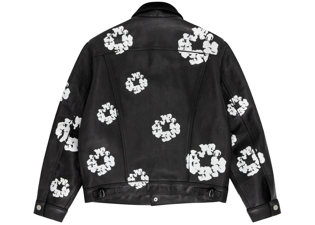 Denim Tears x Levi'S Leather Cotton Wreath Type-3 Jacket Black Denim