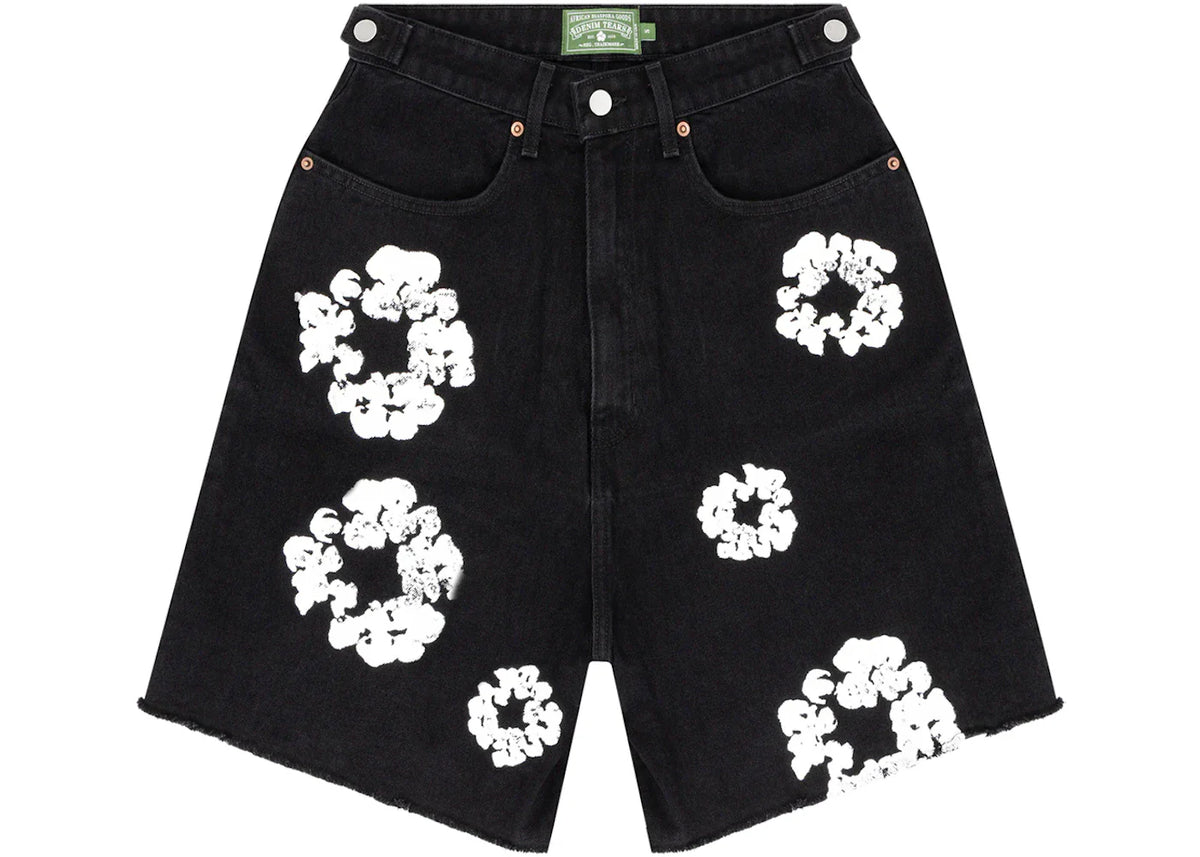 Denim Tears The Cotton Wreath Jean Shorts Black