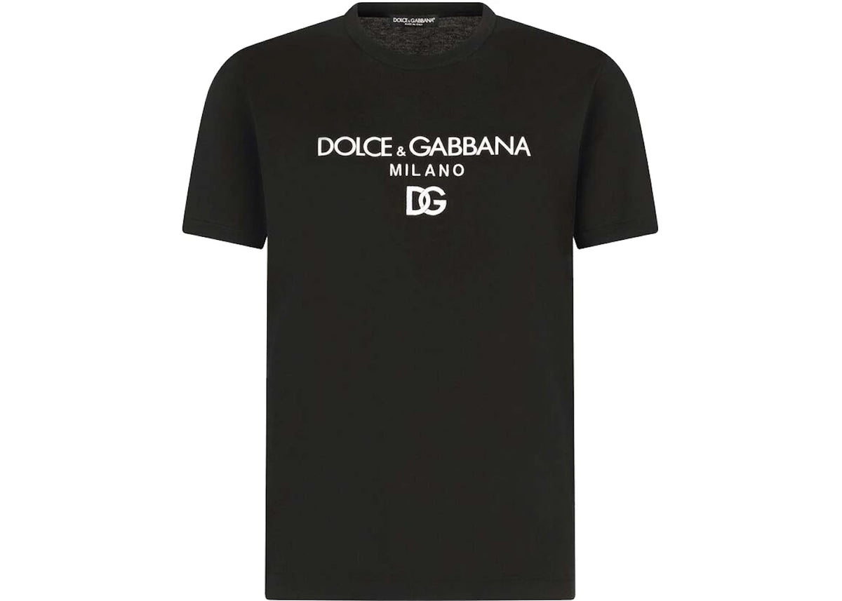 Dolce & Gabbana Cotton DG Embroidery and Patch T-Shirt Black