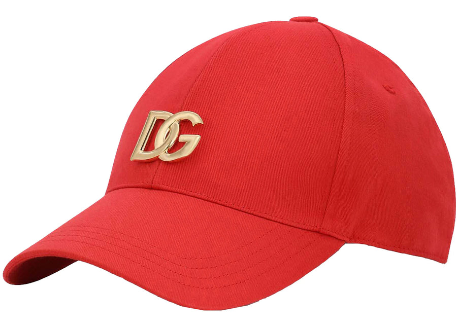 Dolce & Gabbana Cotton DG Patch Baseball Cap Red