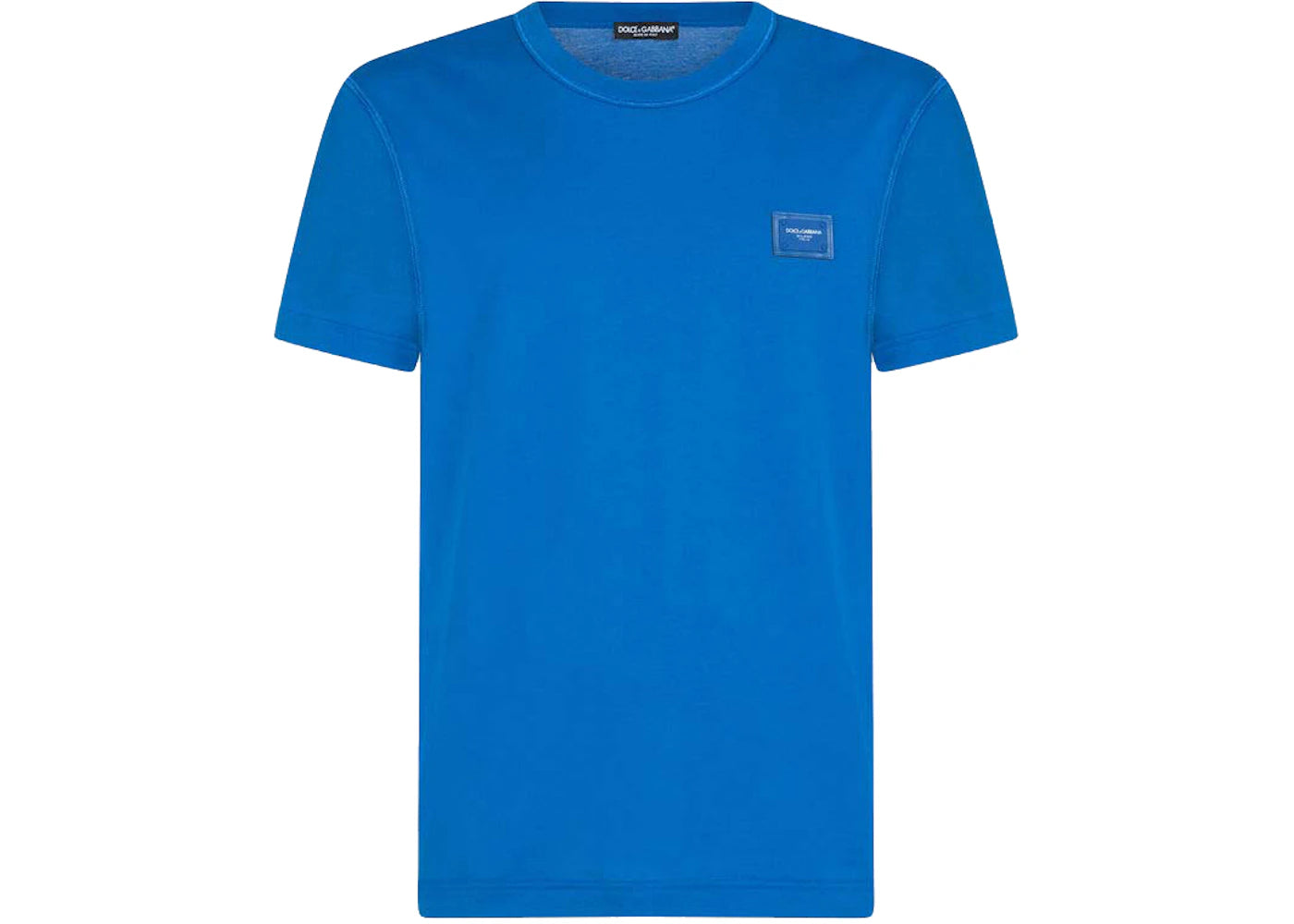 Dolce & Gabbana Cotton Logoed Plaque T-Shirt Turquois