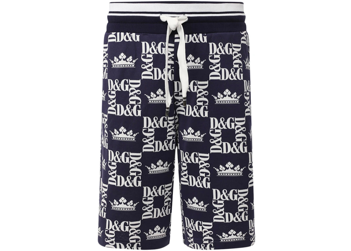 Dolce & Gabbana Crown D&G Logo Shorts Blue/White