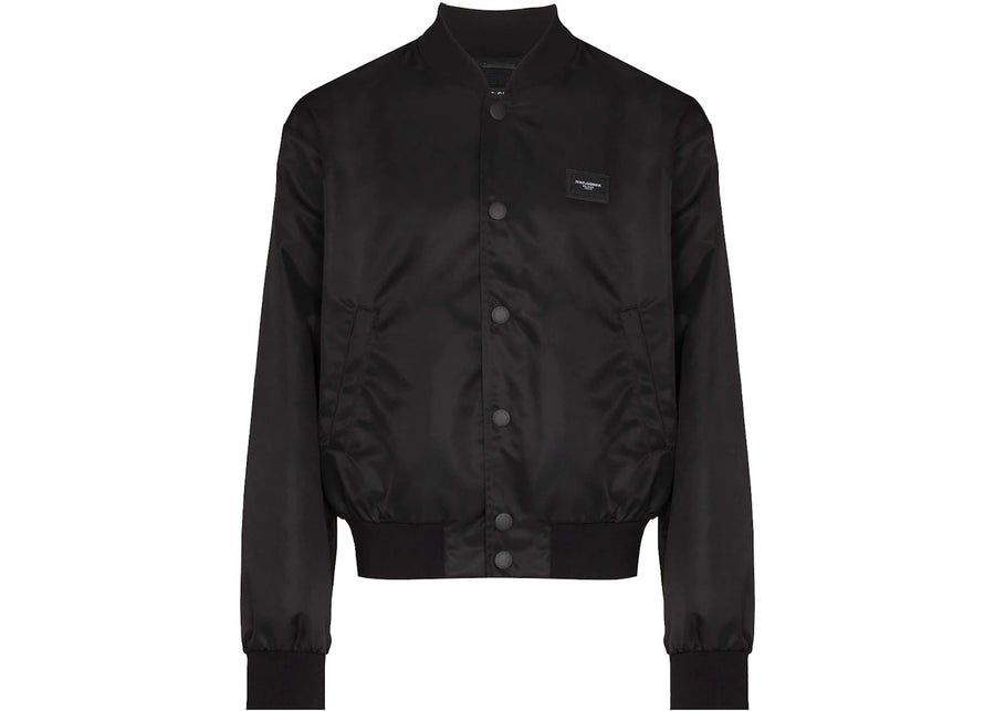 Dolce & Gabbana DG Plaque Bomber Jacket Black