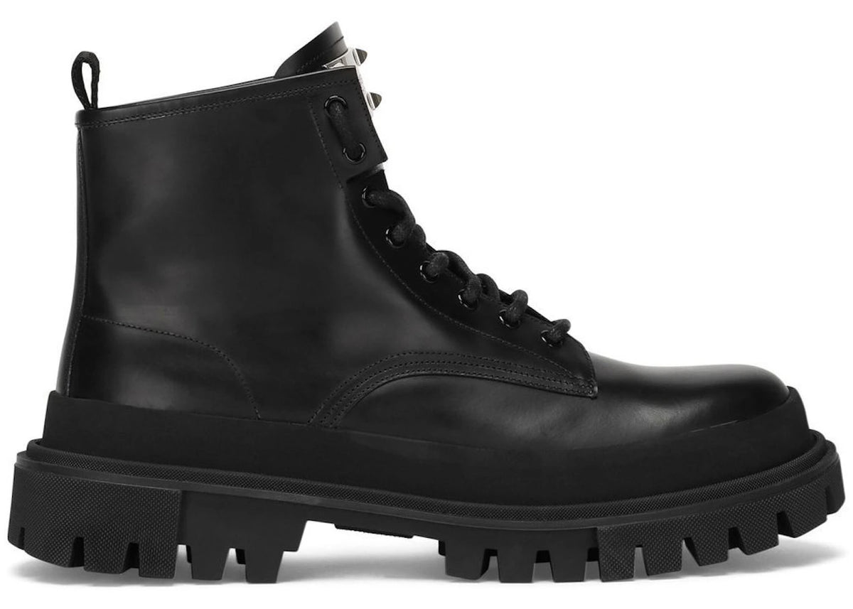 Dolce & Gabbana Lace Up Ankle Boots Black