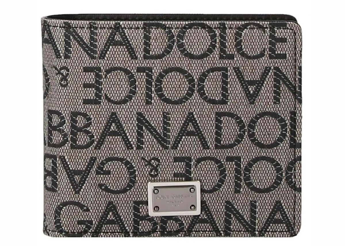 Dolce & Gabbana Logo Jacquard Wallet Beige/Black