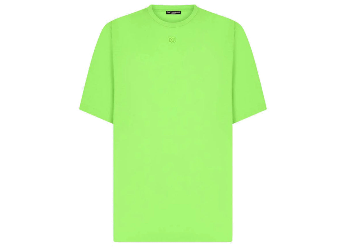 Dolce & Gabbana Technical Jersey Metallic DG Logo T-Shirt Green